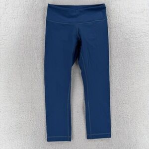 Lululemon Pants Womens‎ 4 Blue Crop Capri Leggings Yoga Running Athletic Gym